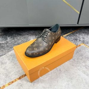 Giày nam cao cấp hàng hiệu Louis Vuitton màu nâu họa tiết Monogam - Hình ảnh 4