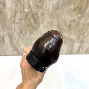 Giày nam cao cấp Salvatore Ferragamo màu nâu dập vân cá sấu - Ảnh 9