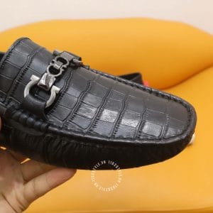 Giày nam cao cấp Moca Salvatore Ferragamo da xịn vân cá sấu - Ảnh 5