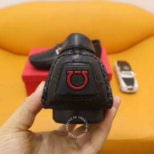 Giày nam cao cấp Moca Salvatore Ferragamo da xịn vân cá sấu - Ảnh 8