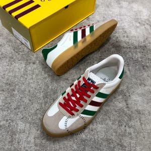 Giày nam Gucci Sneaker thể thao phối màu trắng ghi dây đỏ - Hình ảnh 5
