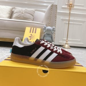 Giày Gucci Sneaker thể thao nam nữ màu đỏ tía dây trắng - Hình ảnh 3