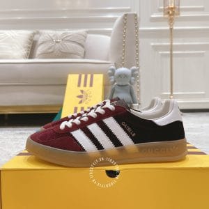 Giày Gucci Sneaker thể thao nam nữ màu đỏ tía dây trắng - Hình ảnh 4