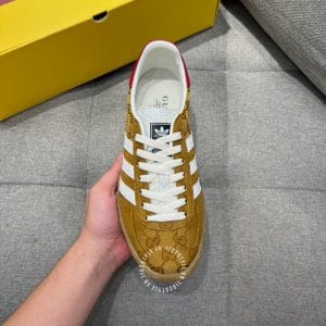 Giày Gucci Sneaker thể thao nam màu olive họa tiết Monogram - Hình ảnh 4