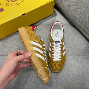 Giày Gucci Sneaker thể thao nam màu olive họa tiết Monogram - Hình ảnh 3