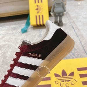 Giày Gucci Sneaker thể thao nam nữ màu đỏ tía dây trắng - Hình ảnh 8