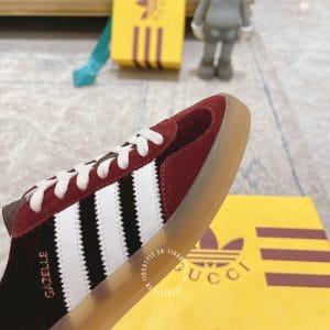 Giày Gucci Sneaker thể thao nam nữ màu đỏ tía dây trắng - Hình ảnh 7