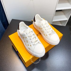 Giày nam hàng hiệu LV Sneakers Louis Vuitton màu trắng họa tiết vàng - Ảnh 2