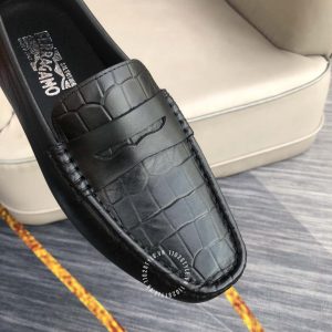 Giày nam hàng hiệu Moca Salvatore Ferragamo màu đen lịch lãm - Ảnh 5