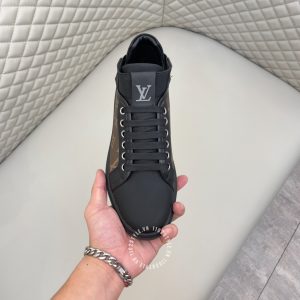 Giày nam hàng hiệu Louis Vuitton Sneaker cổ ngắn màu đen - Ảnh 4