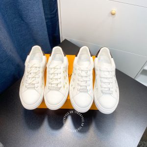 Giày nam hàng hiệu LV Sneakers Louis Vuitton màu trắng họa tiết vàng - Ảnh 9