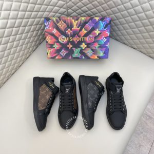 Giày nam hàng hiệu Louis Vuitton Sneaker cổ ngắn màu đen - Ảnh 8