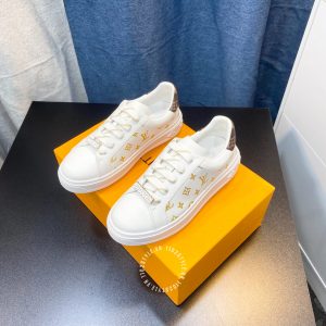 Giày nam hàng hiệu LV Sneakers Louis Vuitton màu trắng họa tiết vàng - Ảnh 3