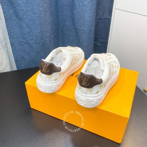 Giày nam hàng hiệu LV Sneakers Louis Vuitton màu trắng họa tiết vàng - Ảnh 8