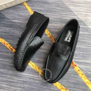 Giày nam hàng hiệu Moca Salvatore Ferragamo màu đen lịch lãm - Ảnh 2