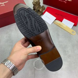 Giày Salvatore Ferragamo màu đen phiên bản cao cấp - Ảnh 9