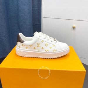 Giày nam hàng hiệu LV Sneakers Louis Vuitton màu trắng họa tiết vàng - Ảnh 5