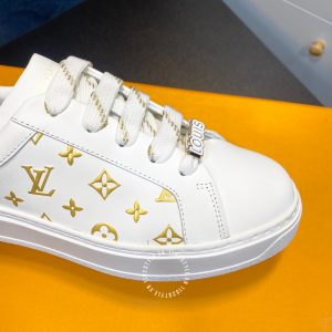 Giày nam hàng hiệu LV Sneakers Louis Vuitton màu trắng họa tiết vàng - Ảnh 7
