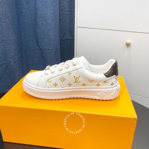 Giày nam hàng hiệu LV Sneakers Louis Vuitton màu trắng họa tiết vàng - Ảnh 6