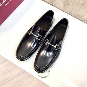 Giày Loafer Salvatore Ferragamo màu đen da bóng hàng hiệu - Ảnh 2