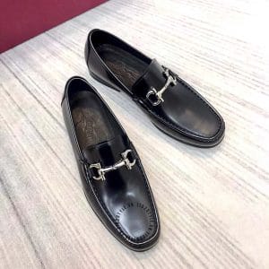 Giày Loafer Salvatore Ferragamo màu đen da bóng hàng hiệu - Ảnh 3