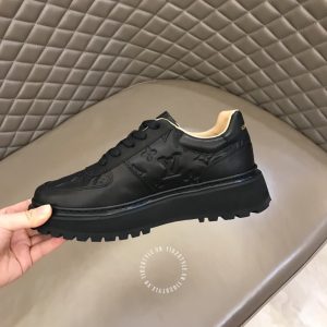 Giày nam hàng hiệu Louis Vuitton sneaker cổ ngắn màu đen - Ảnh 8
