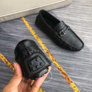 Giày nam hàng hiệu giá tốt Salvatore Ferragamo màu đen da xịn - Ảnh 7