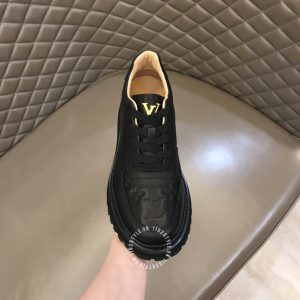 Giày nam hàng hiệu Louis Vuitton sneaker cổ ngắn màu đen - Ảnh 5