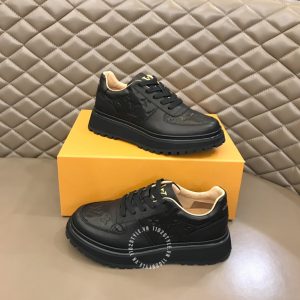 Giày nam hàng hiệu Louis Vuitton sneaker cổ ngắn màu đen - Ảnh 2