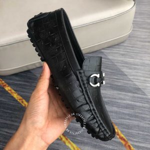 Giày nam hàng hiệu giá tốt Salvatore Ferragamo màu đen da xịn - Ảnh 5