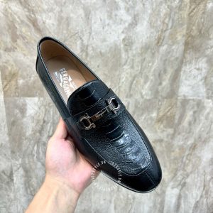 Giày nam Salvatore Ferragamo da bò siêu mềm họa tiết vân cá sấu - Ảnh 7
