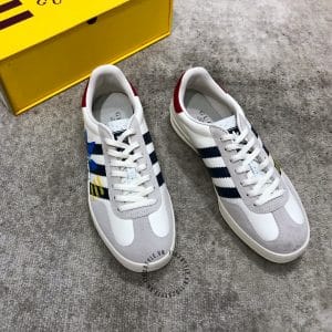 Giày nam hàng hiệu Gucci Sneaker nam phối màu trắng ghi sọc đen - Hình ảnh 3