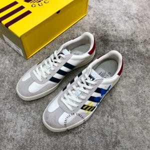 Giày nam hàng hiệu Gucci Sneaker nam phối màu trắng ghi sọc đen - Hình ảnh 4