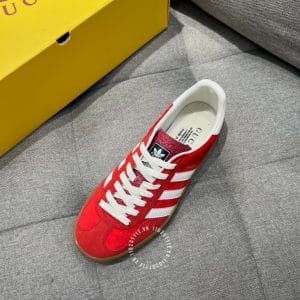 Giày Gucci Sneaker thể thao nam màu đỏ họa tiết sọc trắng dây trắng - Hình ảnh 5