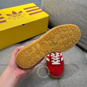 Giày Gucci Sneaker thể thao nam màu đỏ họa tiết sọc trắng dây trắng - Hình ảnh 9