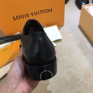 Giày Louis Vuitton nam da trơn màu đen dây buộc phiên bản cao cấp - Hình ảnh 8
