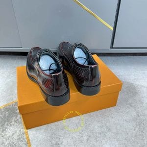 Giày nam hàng hiệu Louis Vuitton da xịn màu nâu đỏ - Hình ảnh 3