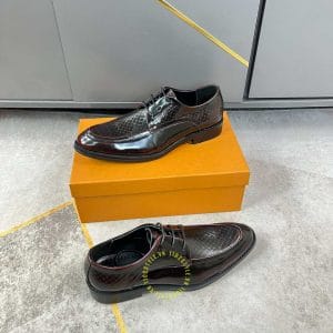 Giày nam hàng hiệu Louis Vuitton da xịn màu nâu đỏ - Hình ảnh 4