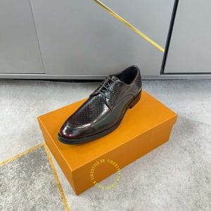 Giày nam hàng hiệu Louis Vuitton da xịn màu nâu đỏ - Hình ảnh 5