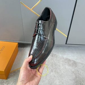 Giày nam hàng hiệu Louis Vuitton da xịn màu nâu đỏ - Hình ảnh 6
