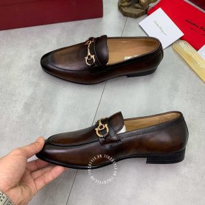 Giày Salvatore Ferragamo nam màu nâu sang trọng - Ảnh 3