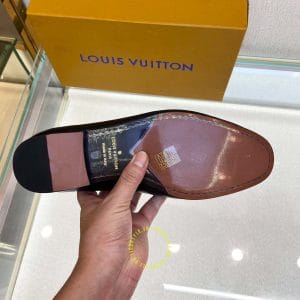 Giày nam hàng hiệu xách tay Louis Vuitton da trơn màu đen - Ảnh 9
