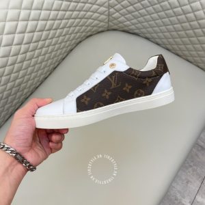 Giày nam hàng hiệu xách tay LV Sneakers màu trắng phối nâu - Ảnh 6