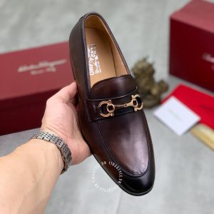 Giày Salvatore Ferragamo nam màu nâu sang trọng - Ảnh 4