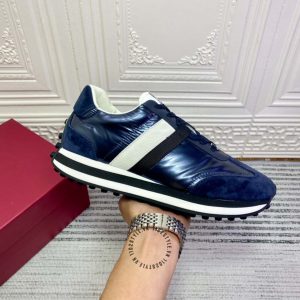 Giày Salvatore Ferragamo nam xanh than hàng hiệu - Ảnh 7