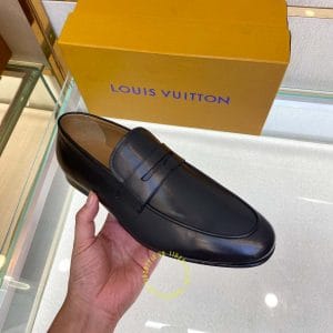 Giày nam hàng hiệu xách tay Louis Vuitton da trơn màu đen - Ảnh 6