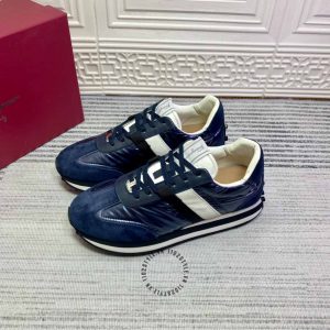 Giày Salvatore Ferragamo nam xanh than hàng hiệu - Ảnh 2