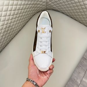 Giày nam hàng hiệu xách tay LV Sneakers màu trắng phối nâu - Ảnh 4