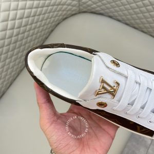 Giày nam hàng hiệu xách tay LV Sneakers màu trắng phối nâu - Ảnh 7