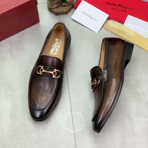 Giày Salvatore Ferragamo nam màu nâu sang trọng - Ảnh 2